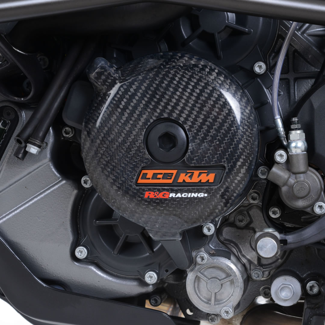 R&G Carbon Motordeckel Protektor KTM 1050 Adv., 1290 Super Adv., 1290 Super  Duke R, 1290 Super Duke GT - Motorradzubehör Haderlein